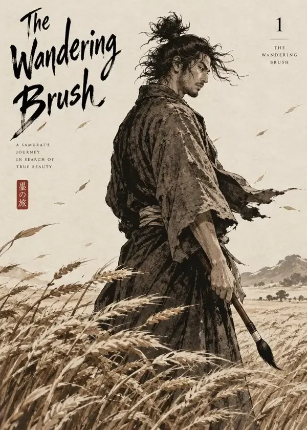 《剑客一笔》封面插画,日漫 · 时代剧、剑客、公路、人文